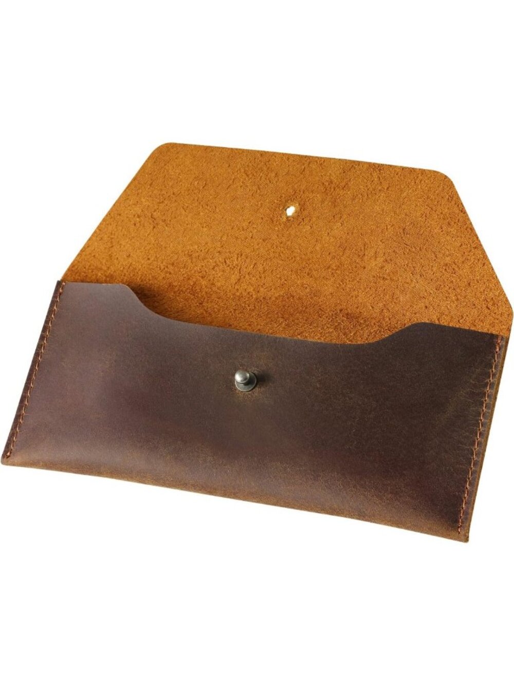 Brown Leather Money Cash Envelopes Wallet for Men | Reusable Budget Pouch Clutch